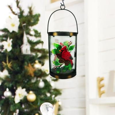 China Home Decoration Factory Supply Metal With Glass Lantern With Solar Light Hanging Solar Lantern for sale