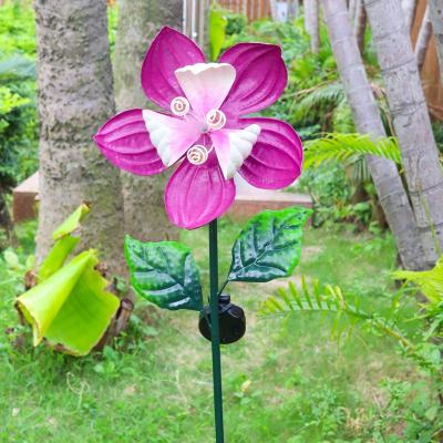 China Farmhouse New Design Solar Ornamental Garden Stake With Light Purple Unique Style Patio Decor Garden Stake for sale