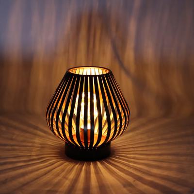 China Home Decor Manufacturer Country Customized Table Decor With One LED Lamp Indoor Decor Black Table Top for sale