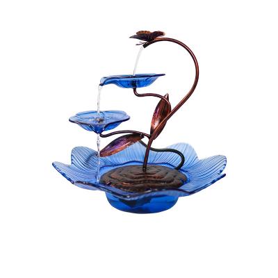 China Art Decor Liffy New Design Butterfly Flower Water Fountain Table Decoration for sale