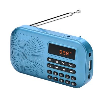 China 2022 New PORTABLE Speaker Mini Pocket Radio MP3 Music Player Rechargeable Radio FM AM Switches for sale