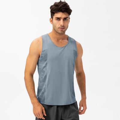 China Mesh Splicing Loose Mens Viable Back Polyester Summer Sports Vest USA Size Breathable Quick Dry Tank Top For Men for sale