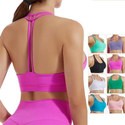 China Breathable Customize Female Naked Sports Bra Back Yoga Bra Beauty Fitness Fitness Vest Top for sale