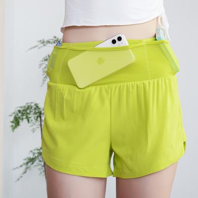 China Wholesale QUICK DRY Women's Factory Yoga Double Shorts Sports Fitness Stretch Yoga Two Piece Running Shorts for sale