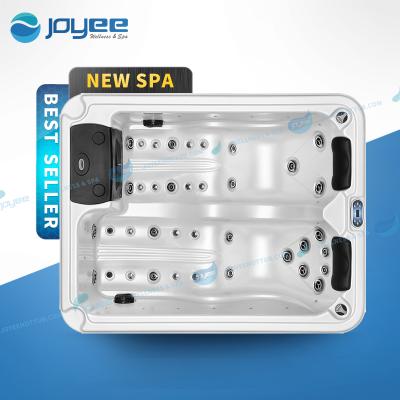 China JOYEE Villa Hotel Min Balboa Hot Spa Tubs 2 People Jet Whirlpool Air Bubble Bath Modern Garden Leisure Spa With Led Lights for sale