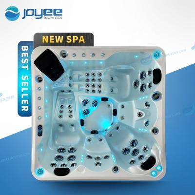 China JOYEE New Modern Model Outdoor Colorful Led Spa Fountain Tub 5 People Hot Tub Fountain For Garden Use for sale