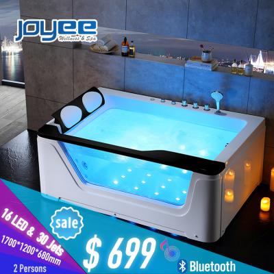 China JOYEE Indoor Portable Computer Control Bathtub Price Hot Tub With Jacuzzi Function Bathtub Acrylic Black Color Swirl Tub for sale