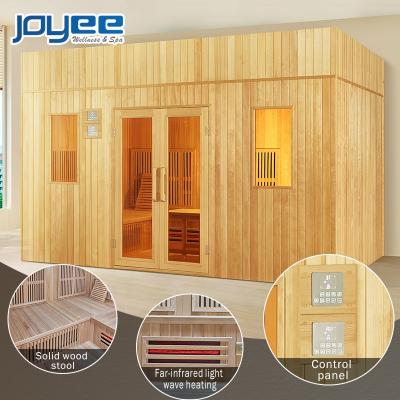 China High Quality Infrared Hemlock Saturated Steam Sauna OEM Large Space Computer Control Panel JOYEE Sauna Wood Indoor Sauna Room For Sale for sale