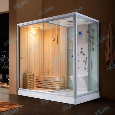 China Newest Saunas Computer Control Panel JOYEE Outdoor Barrel Sauna Dry Steam Bath With Good Quality for sale