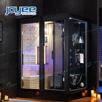 China JOYEE Contemporary Family Sauna Shower Boiling Water Bath Home Saturated Steam Dry Shower Bathroom with Dry Sauna Glass Sliding Door for sale