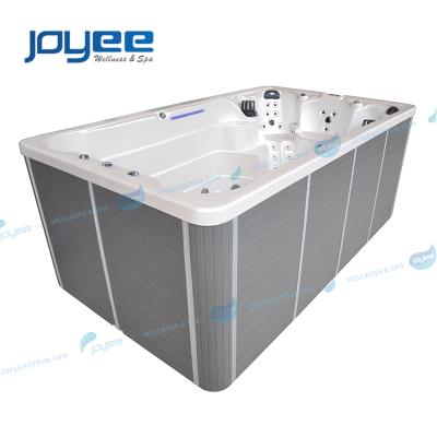 China Cheap Price JOYEE Acrylic Factory Hydraulic Jet Swim Spa Balboa Control 6 8 Person Swimming Pool With Jacuzzi Function for sale