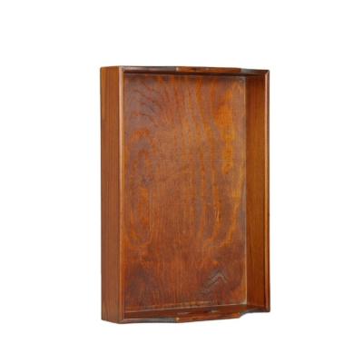 China Good Quality Breakfast Decorative Rectangular Pine Serving Trays With Handles TP010 for sale