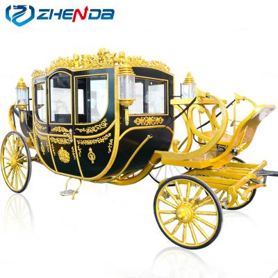 China Classical Royal Manufacturer Professional Horse-drawn Horse Carriage Comfortable Guided Horse Wedding Tour Exhibition Carriage Royal Carriage for sale