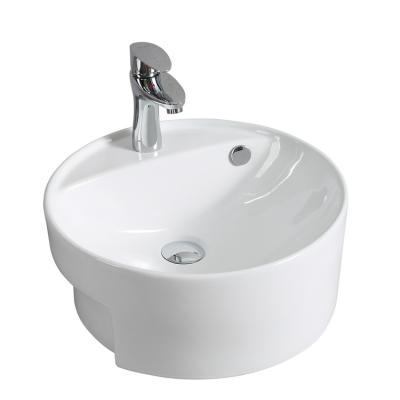 China High Temperature Ceramic American Cheap Price Sanitary Ware Semi-Recess Mounted White Ceramic Porcelain Wash Basin Bathroom Sink for sale