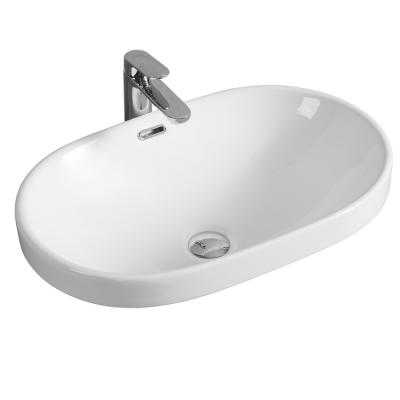 China Chaozhou New Design Countertop Wash Basin Easy Clean Elegant White Wash Basin Sanitary Ware Bathroom Sinks for sale