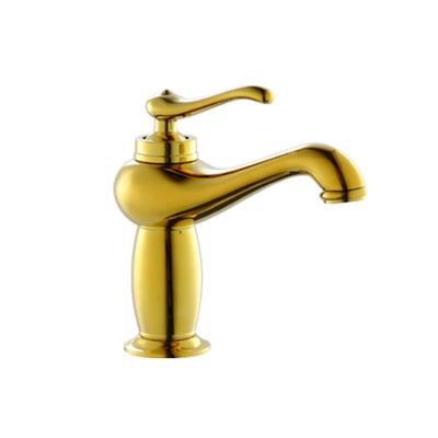 China Modern New Arrival Antique Basin Faucet Brushed Gold Faucet Mixers Deck Mounted Home Bathroom Faucet for sale