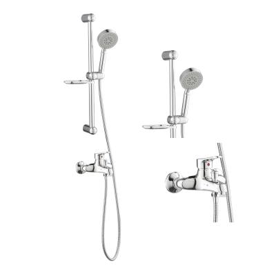 China Without Accessories European Slide Bar Bathroom Shower Wall Mounted Mixer Taps Rain Shower Set for sale