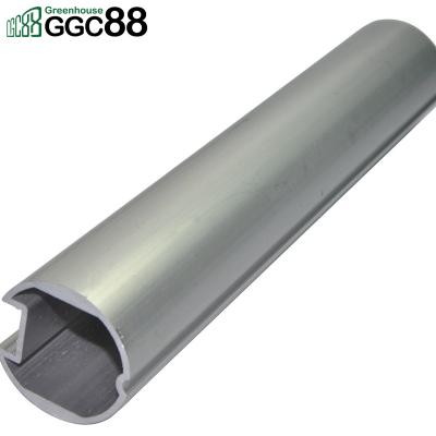 China Greenhouse or Livestock Greenhouse Film Locking Single or Double Groove Pipe and Film Wind Aluminum Tube Coupling for sale