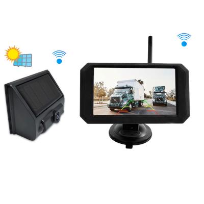 China High Quality Waterproof Parking Reverse Solar Panel Radio HD Backup Camera With 5 Inch Monitor Kit for sale