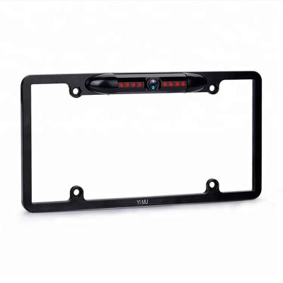 China 628px*582px. USA Super Clear Security 8pcs Night Vision IR LED Night Vision Metal Car License Number License Plate Frame Rear View Parking Camera for sale