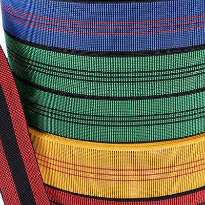 China PP Upholstery Elastic Webbing Jacquard Elastic Furniture Straps for sale