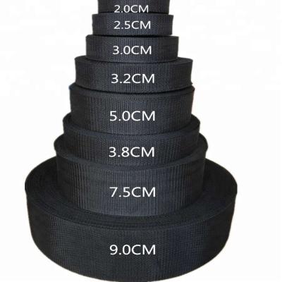 Κίνα Επίπεδο Webbing 25mm, μαύρο Webbing πολυπροπυλενίου λαβών τσαντών Tote προς πώληση