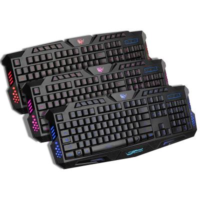 China HXSJ A877 numeric keypad wired backlight 104 luminous key gaming keyboard three-color keyboard wholesale customization for sale