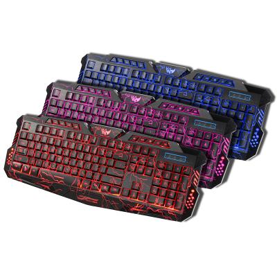 China Wholesale HXSJ A878 Tricolor Backlit Backlit Keypad Wired Keyboard Stain Desktop Computer Numeric Keypad Slot Slot Gaming Keyboard Support 104 Keys for sale