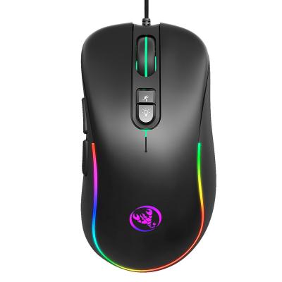 China 3D HXSJ J300RGB Gaming Mouse 7 Programming Macro Keys Can Turn Off Lights To Support Various Games Wired Mouse Border Spot for sale