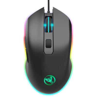 China 3D Spot HXSJ A866RGB Mouse Office 6D Gaming 6400dpi Four Speed ​​Adjustable Mouse Luminous Wired Border Wholesale for sale