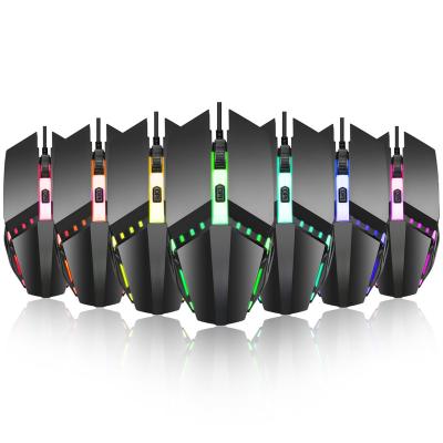 China 3D HXSJ S200 Wired Colorful Luminous Computer Gaming Mouse 4D Competitive Ergonomic Design Spot Border Mouse for sale