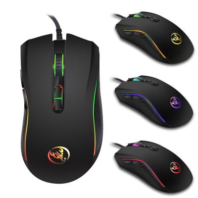 China 3D HXSJ A869 USB Wired Luminous Programmable Mouse 3200DPI 7D RGB Competitive Gaming Mouse for sale