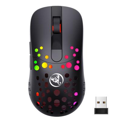 China New 3D HXSJ T100 10000DPI RGB Lighting 3325 Program Macro Definition Dual Mode 3D Mouse Wired and Wireless Mouse for sale