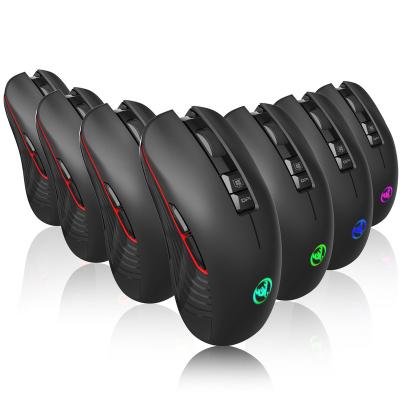 China wholesale 3D HXSJ T30 Rechargeable Wireless 3600dpi Gaming Mouse 7D Mouse 7D Colorful Glowing Border for sale