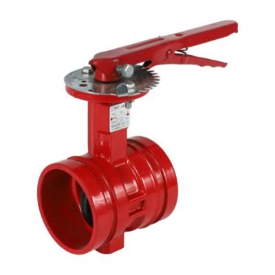 China Factory Wholesale Price Fire Butterfly Valve Cast Iron General Nodular Groove Manual Valve Butterfly Valve for sale