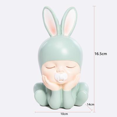 China Minimalist Cute Minimalist Room Decoration Figurine Cartoon Resin Pacifier Baby Decorations Nursery Room Ornament for sale