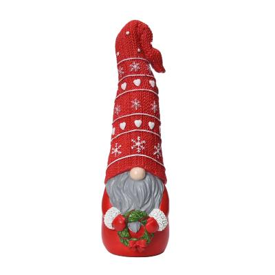 China New Design Resin Chinese Nordic Scandinavian Gnome Long Style Hat Resin Crafting Nisse Interior Decor For Shelf for sale