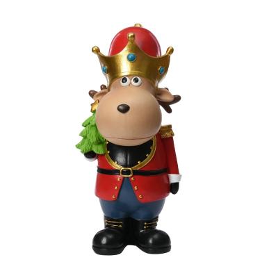 China Resin Topper Christmas Gift Deer Nutcracker Soldier Decorations Shape Ornament Good For Man Coworkers for sale