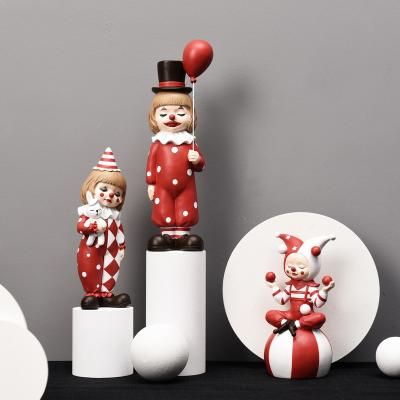 China Wholesale Fashionable Handmade Magical Kids Holiday Figurines Evil Clown Cute Girls Room Europe Resin Europe Halloween Decor for sale