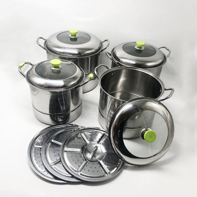 China Viable Professional Race Combination Lid Steamer Pot Cooking Pot Cookware Sets for sale