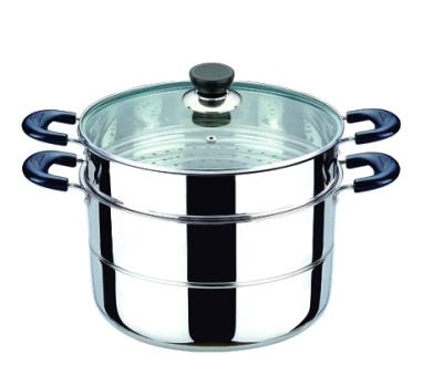 China Sustainable Stainless Steel Steamer Set Cooking Steamer Pot 2/3 Layer Casserole With Steamer for sale