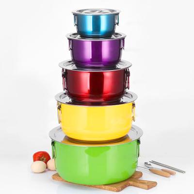 China 5pcs Stock Pot Sustainable Cookware Set Stainless Steel Stock Pot Cooking Pot for sale