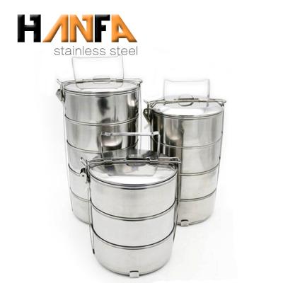 China Keep Food Warm Hand Holding 14cm Diameter Food Storage Container Set Cheap Price Stainless Steel Tiffin Box Lunch Food Carrier for sale