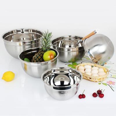 China HanFa Sustainable Hot Sale 5pcs Stainless Steel Salad Mixing Bowl With Gauge for sale