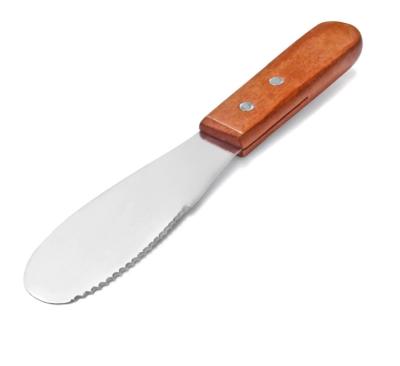 China New Design Sustainable Tableware Stainless Steel Butter Knife With Wooden Handle for sale