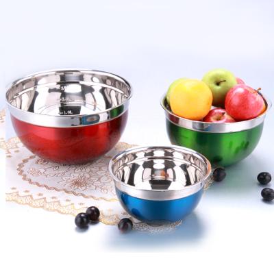 China Cheap price viable stainless steel measuring bowl with colors for mixing bowl HF-DE104 for sale