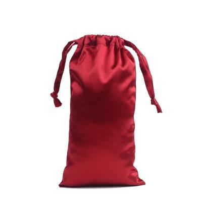 China Exclusive Silk Drawstring Storage Bag Folding Soft Satin Drawstring Gift Bag Soft Pockets With Drawstrings Free Style for sale