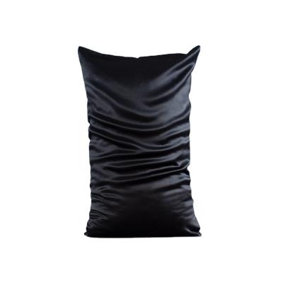 China Non-Toxic Heavy Silk Hotel Use Elegance Home Bedding Black Silk Mulberry Gerine Pillowcase 100% Porcelain Silk Factory for sale