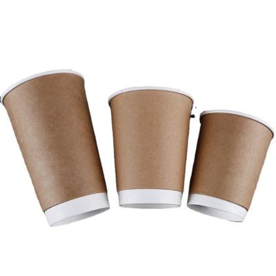 China Wholesale 8oz 12oz Disposable Logo Paper Custom Cup Double Wall Thermal Insulation Disposable Factory Coffee Paper Cup Packaging for sale