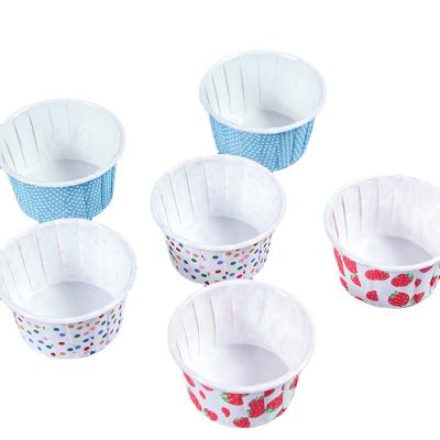 China 100pcs Disposable Ice Cream Paper Cups Cake Cup Dessert Rolls Party Supplies for Wedding Baking Birthday (Colorful Dots) for sale